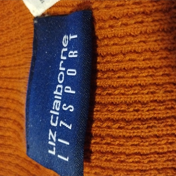 Liz Claiborne LizSport Rust Button front sweater - Picture 2 of 3